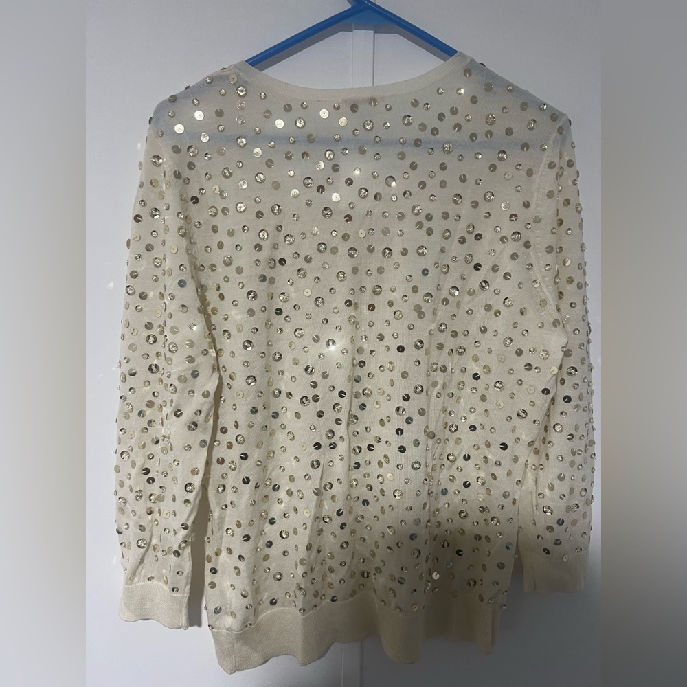 “Halogen”sequined sweater, elegant for any occasion! Size L - Picture 5 of 11
